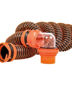 Camco RhinoEXTREME 15' Sewer Hose Kit w/ Swivel Fitting 4 In 1 Elbow Caps
