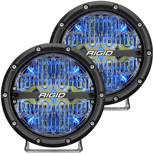 RIGID Industries 360-Series 6" LED Off-Road Fog Light Spot Beam w/Blue Backlight - Black Housing