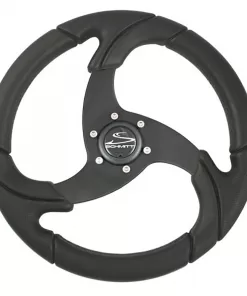 Schmitt Marine Folletto 14.2" Wheel - Black Polyurethane - 3/4" Tapered Shaft w/Black Center Cap