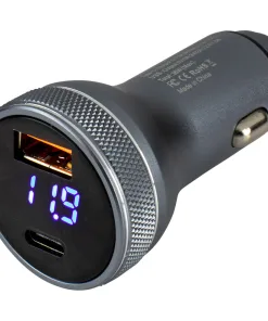 Sea-Dog Round USB & USB-C Power Plug w/Voltmeter