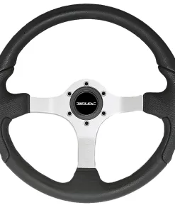 Uflex Nisida Steering Wheel 13.8" - Black Polyurethane Grip w/Black Aluminum Spokes