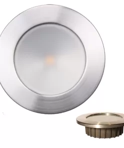 Lunasea “ZERO EMI” Recessed 3.5” LED Light - Warm White w/Brushed Stainless Steel Bezel - 12VDC