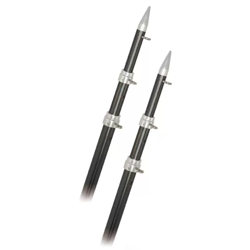 Rupp 15' Fixed Carbon Fiber Outrigger Poles 1.5" - Silver