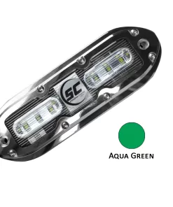 Shadow-Caster SCM-6 LED Underwater Light w/20' Cable - 316 SS Housing - Aqua Green
