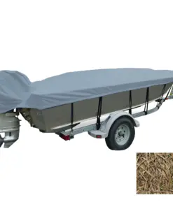 Carver Performance Poly-Guard Wide Series Styled-to-Fit Boat Cover f/13.5' V-Hull Fishing Boats - Shadow Grass