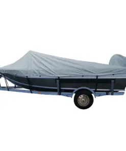 Carver Poly-Flex II Styled-to-Fit Boat Cover f/16.5' Aluminum Boats w/High Forward Mounted Windshield - Grey