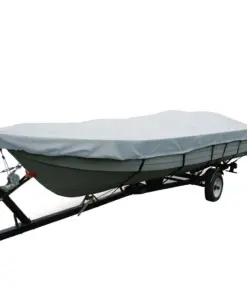 Carver Poly-Flex II Wide Series Styled-to-Fit Boat Cover f/12.5' V-Hull Fishing Boats Without Motor - Grey