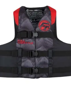 Full Throttle Adult Nylon Life Jacket - L/XL - Red/Black