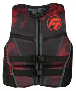 Full Throttle Men's Rapid-Dry Flex-Back Life Jacket - XL - Black/Red