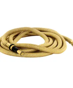 HoseCoil 50' Expandable PRO w/Brass Twist Nozzle & Nylon Mesh Bag - Gold/White