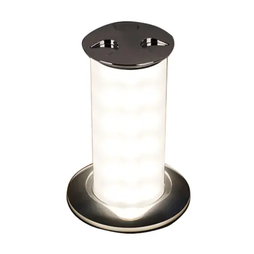 Quick Secret 3W Retractable Lamp w/Automatic Switch IP66 Mirrored Chrome Finish - Warm White LED