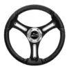 Schmitt Marine Torcello 14" Wheel - 03 Series - Polyurethane Wheel w/Chrome Spoke Inserts & Cap - Black Brushed Spokes - 3/4" Tapered Shaft