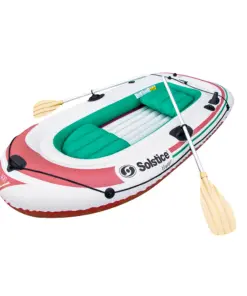 Solstice Watersports Voyager 4-Person Inflatable Boat Kit w/Oars & Pump