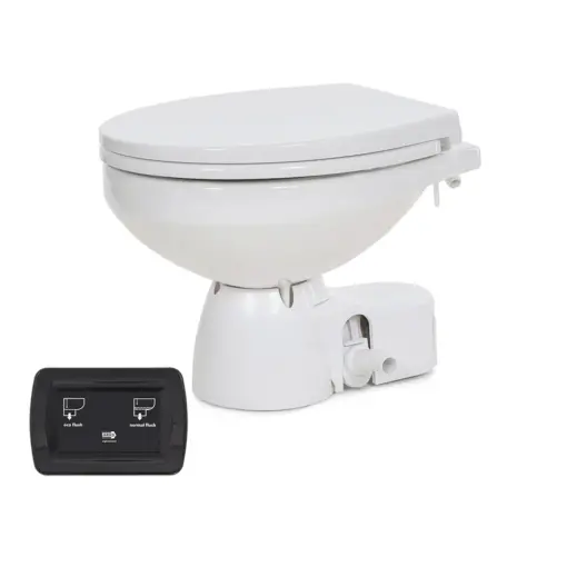 Jabsco Quiet Flush E2 Raw Water Toilet Regular Bowl - 24V – Soft Close Lid