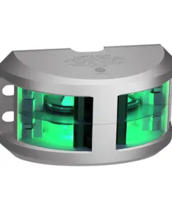 Lopolight Series 200-018 - Double Stacked Navigation Light - 2NM - Vertical Mount - Green - Silver Housing