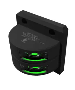 Lopolight Series 301-001 - Double Stacked Starboard Sidelight - 2NM - Vertical Mount - Green - Black Housing