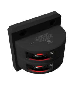 Lopolight Series 301-002 - Double Stacked Port Sidelight - 2NM - Vertical Mount - Red - Black Housing