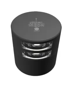Lopolight Series 301-106 - Double Stacked Stern Light - 3NM - Horizontal Mount - White - Black Housing