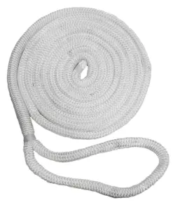 New England Ropes 1/2" Double Braid Dock Line - White - 25'