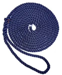 New England Ropes 1/2" Premium 3-Strand Dock Line - Navy Blue - 35'