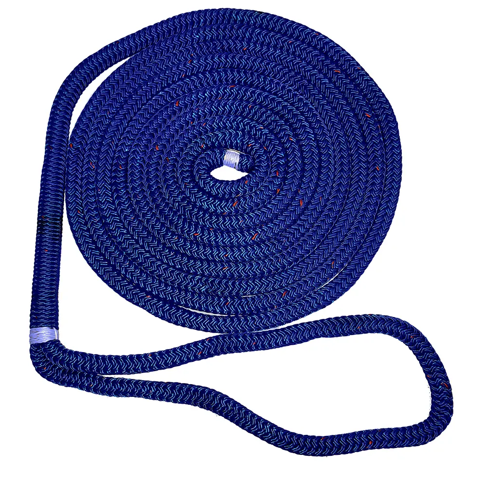 New England Ropes 3/8" Double Braid Dock Line - Blue w/Tracer - 25'