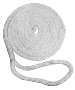 New England Ropes 3/8" Double Braid Dock Line - White - 25'