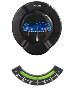 Ritchie SR-2 Venture Sail Boat Compass w/Clinometer - Bulkhead Mount - Black