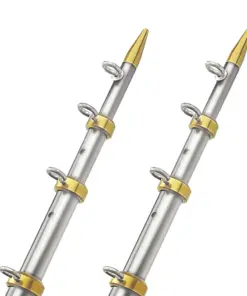 TACO 15' Telescopic Outrigger Poles 1-1/8" - Silver/Gold