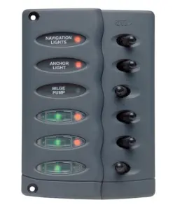 BEP Contour Switch Panel - Waterproof 6 Way w/Fuse Holder