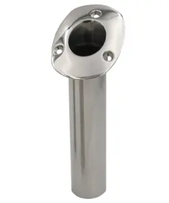 C.E. Smith 70 Series Standard Flush Mount Rod Holder - 30 Degree - Stainless Steel - Gimbal Bar Bottom - Black Liner