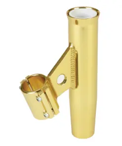 Lee's Clamp-On Rod Holder - Gold Aluminum - Vertical Mount - Fits 2.375" O.D. Pipe