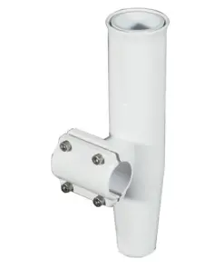 Lee's Clamp-On Rod Holder - White Aluminum - Horizontal Mount - Fits 1.050" O.D. Pipe