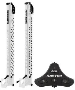 Minn Kota Raptor Bundle Pair - 10' White Shallow Water Anchors w/Active Anchoring & Footswitch Included