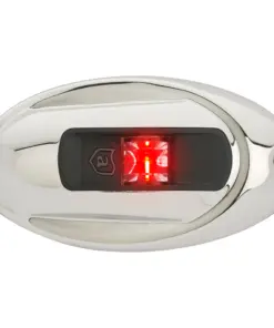 Attwood LightArmor Vertical Surface Mount Navigation Light - Oval - Port (red) - Stainless Steel - 2NM