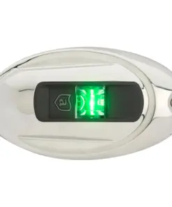 Attwood LightArmor Vertical Surface Mount Navigation Light - Oval - Starboard (green) - Stainless Steel - 2NM