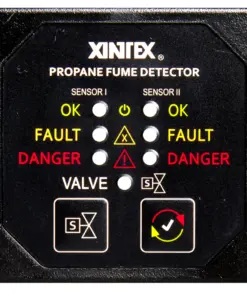 Fireboy-Xintex Propane Fume Detector & Alarm w/2 Plastic Sensors & Solenoid Valve - Square Black Bezel Display