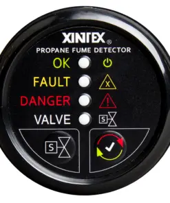 Fireboy-Xintex Propane Fume Detector w/Automatic Shut-Off & Plastic Sensor - No Solenoid Valve - Black Bezel Display