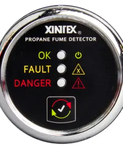 Fireboy-Xintex Propane Fume Detector w/Plastic Sensor - No Solenoid Valve - Chrome Bezel Displa