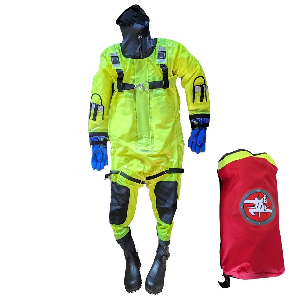First Watch RS-1005 Ice Rescue Suit - Hi-Vis Yellow - S/M (Built to Fit 4’6”-5’8”)