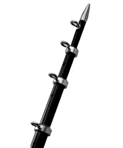 TACO 12' Black/Silver Center Rigger Pole - 1-1/8" Diameter