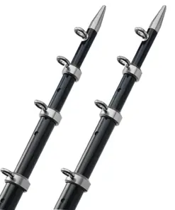 TACO 18' Telescopic Outrigger Poles HD 1-1/2" - Black/Silver