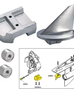 Tecnoseal Anode Kit w/Hardware - Mercury Alpha 1 Gen 1 - Aluminum