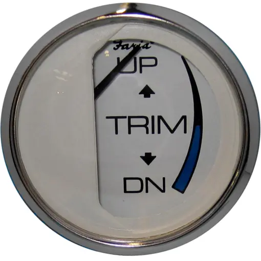 Faria Chesapeake White SS 2" Trim Gauge (Mercury / Mariner / Mercruiser / Volvo DP / Yamaha - '01 and Newer)