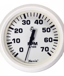 Faria Dress White 4" Tachometer - 7000 RPM (Gas) (All Outboards)