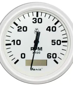 Faria Dress White 4" Tachometer w/Hourmeter - 6000 RPM (Gas) (Inboard)