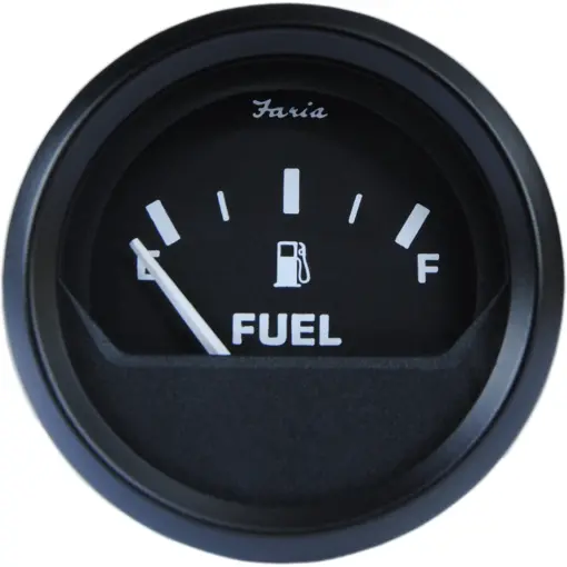 Faria Euro Black 2" Fuel Level Gauge - Metric