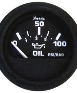 Faria Euro Black 2" Oil Pressure Gauge (100 PSI)