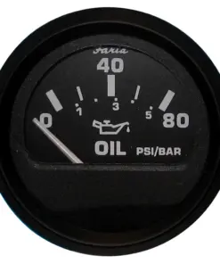 Faria Euro Black 2" Oil Pressure Gauge (80 PSI)