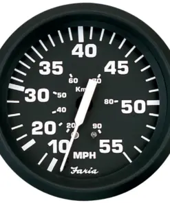 Faria Euro Black 4" Speedometer - 55MPH (Pitot)