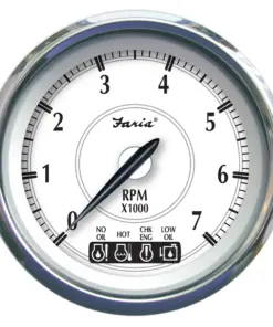 Faria Newport SS 4" Tachometer w/System Check Indicator f/Johnson/Evinrude Gas Outboard - 7000 RPM